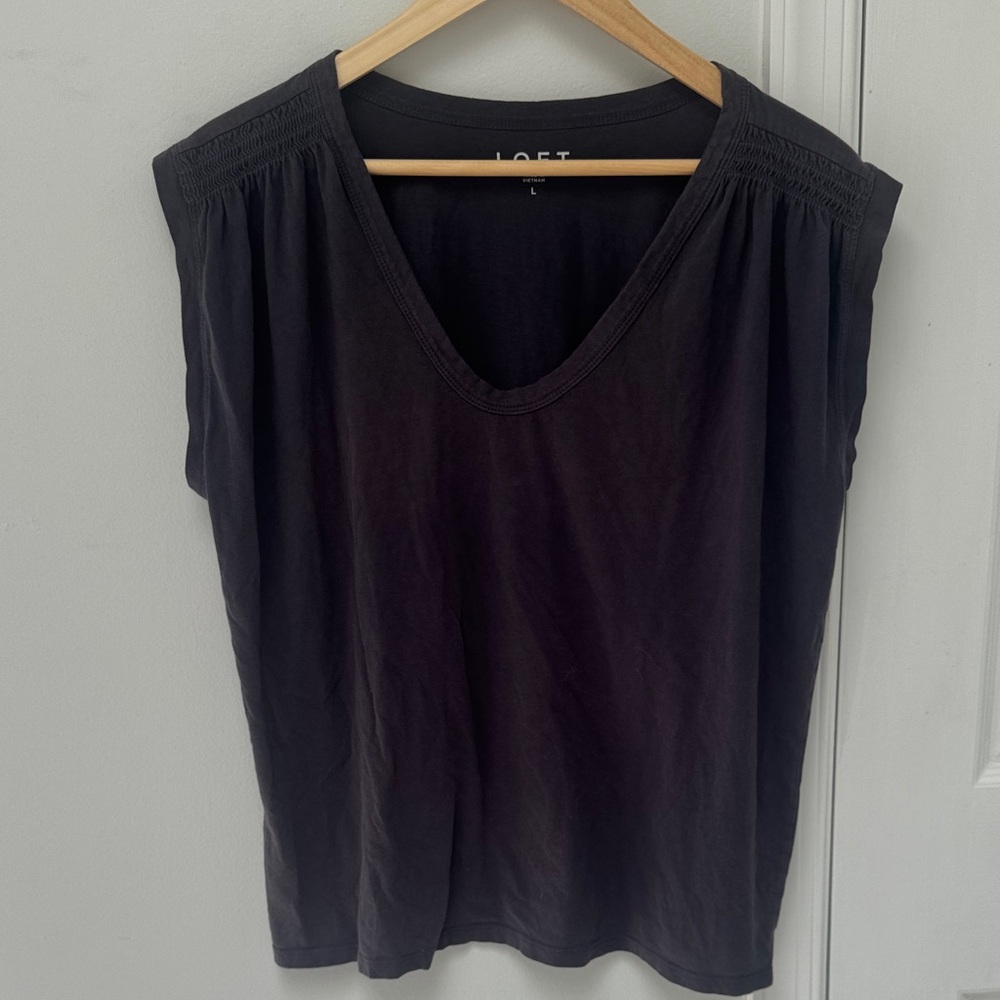 LOFT Slate grey Cap sleeve Tee for Women